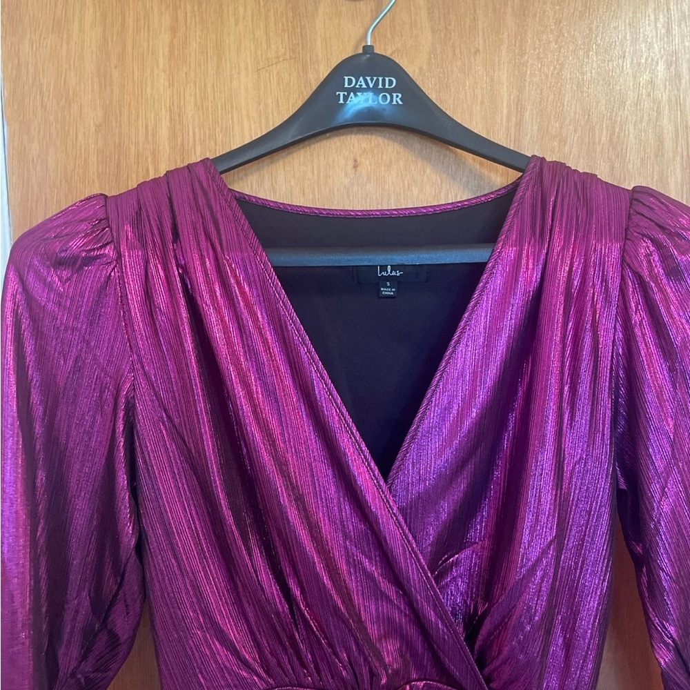 Lulus Shiny Magenta Dress - Picture 3 of 7